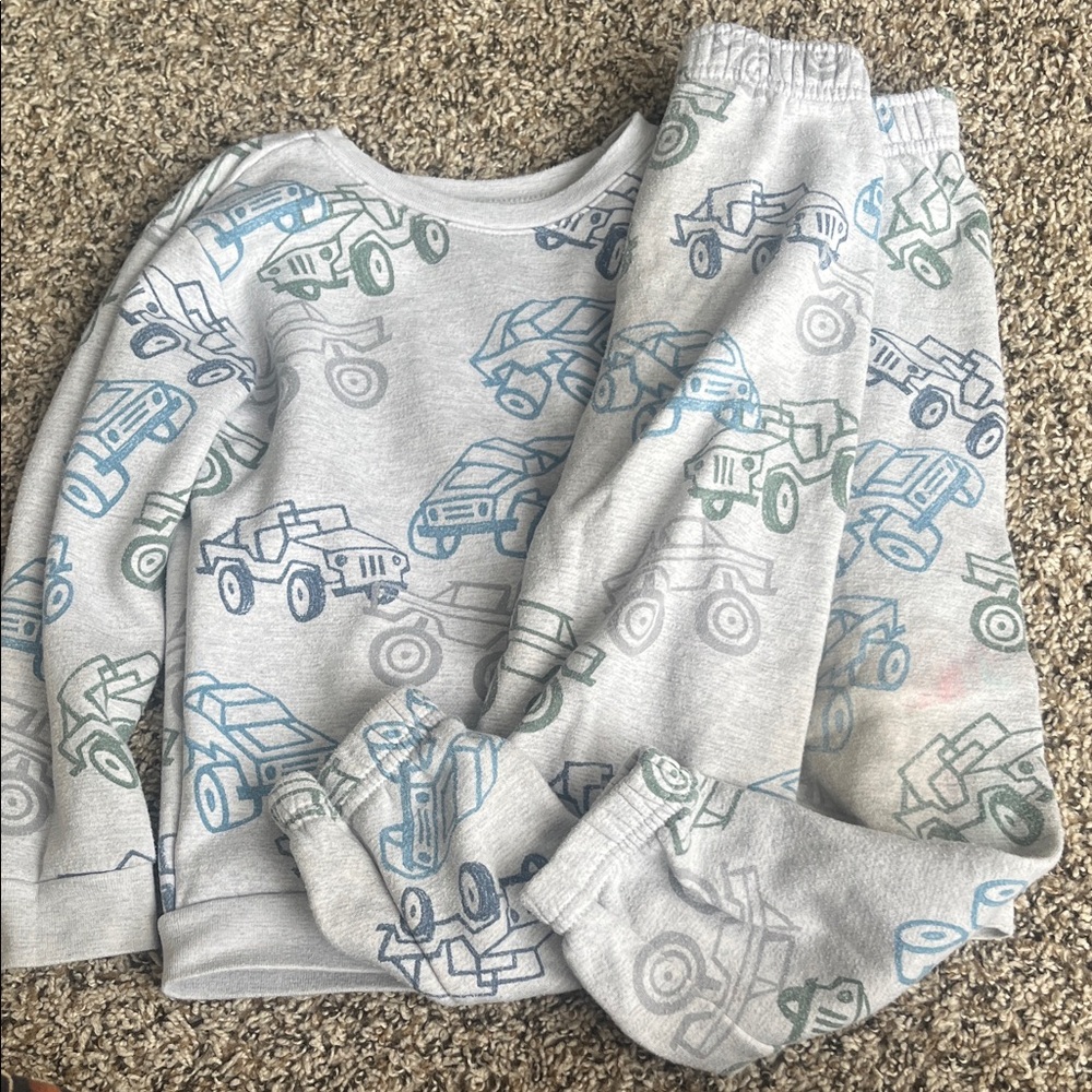 Garanimals Gray Pajama Set with Vehicle Print